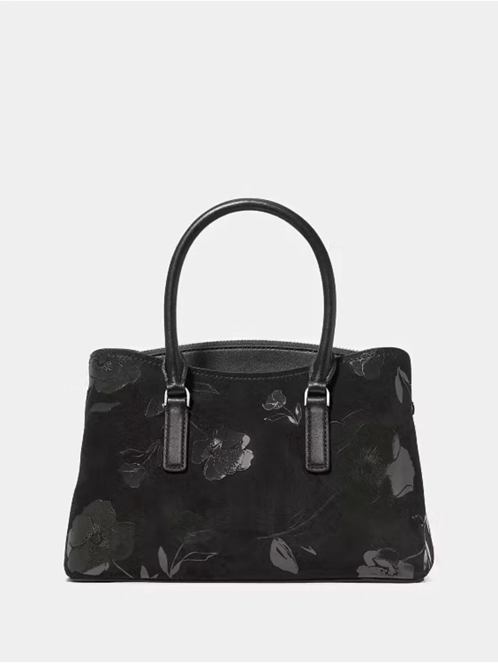 ♠️Kate Spade New York Thompson Street Floral Suede Small Satchel Bag, Black NWT